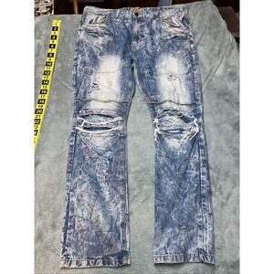 Grindhouse Jeans‎ Men's 40x32 Distressed Hip Hop Grunge Vintage Y2K Stone Wash